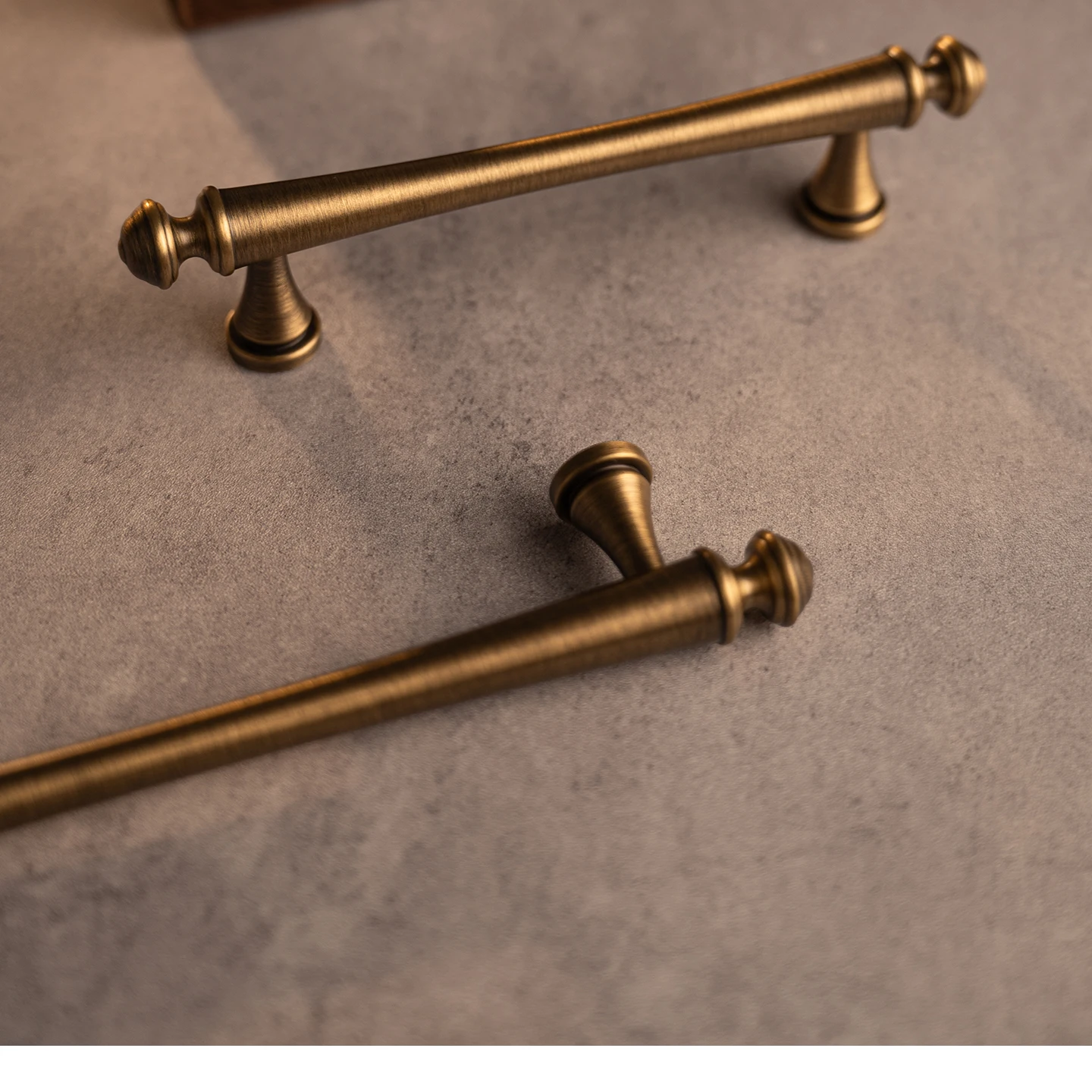 Antique brushed brass cabinet pull 9