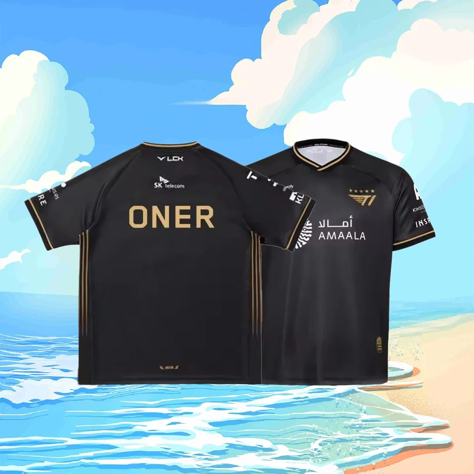 

Футболка для пляжного серфинга 2026 New T1 SKT1 Esports Club Team Uniform Faker Keria Fans Tshirt League Of Legends World Finals Jersey