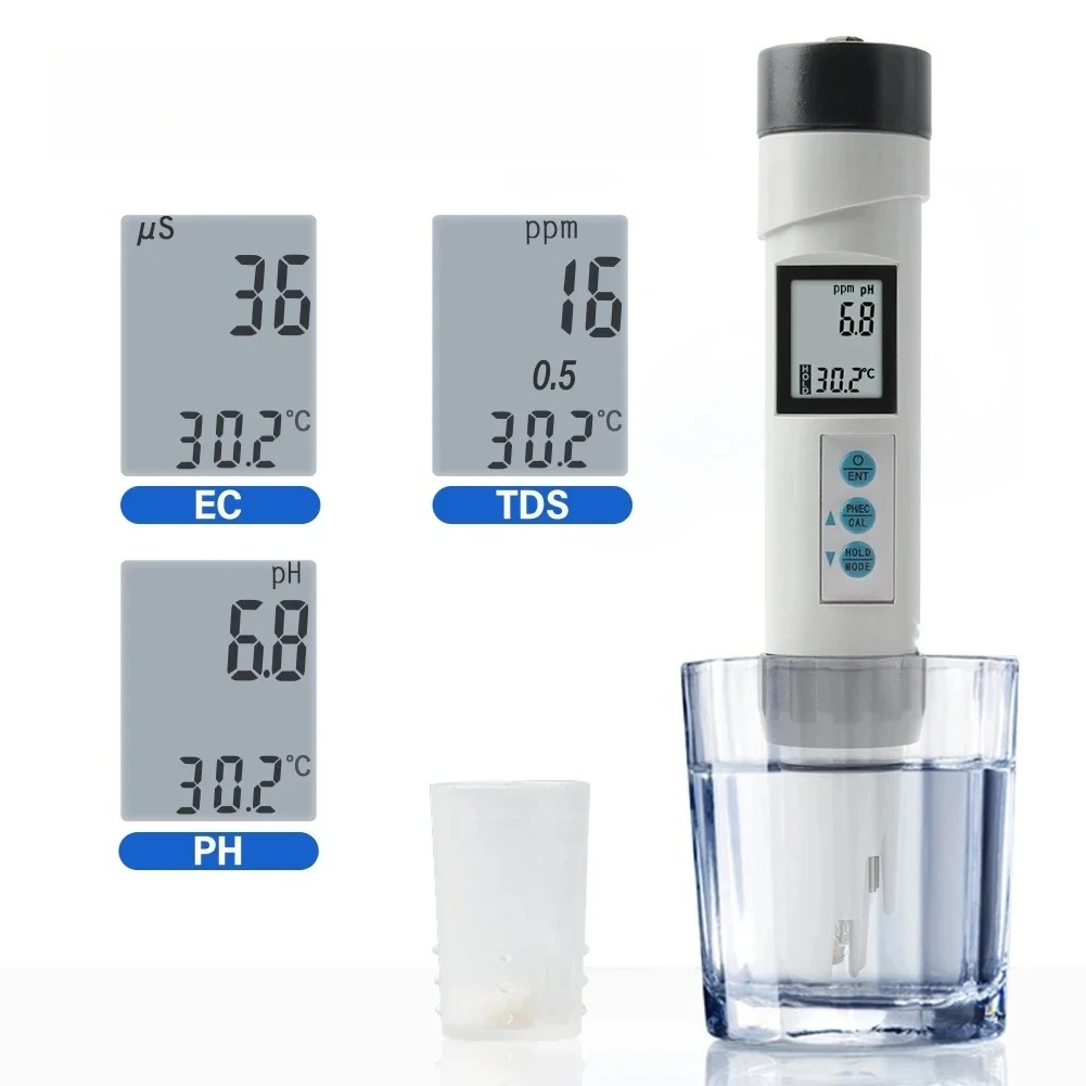 Meter Portable PH ORP Detector TDS EC PH Temp COM-300 Testing Pen for Hydroponic Pool HM 2/4 in 1 Tester Digital Water Quality