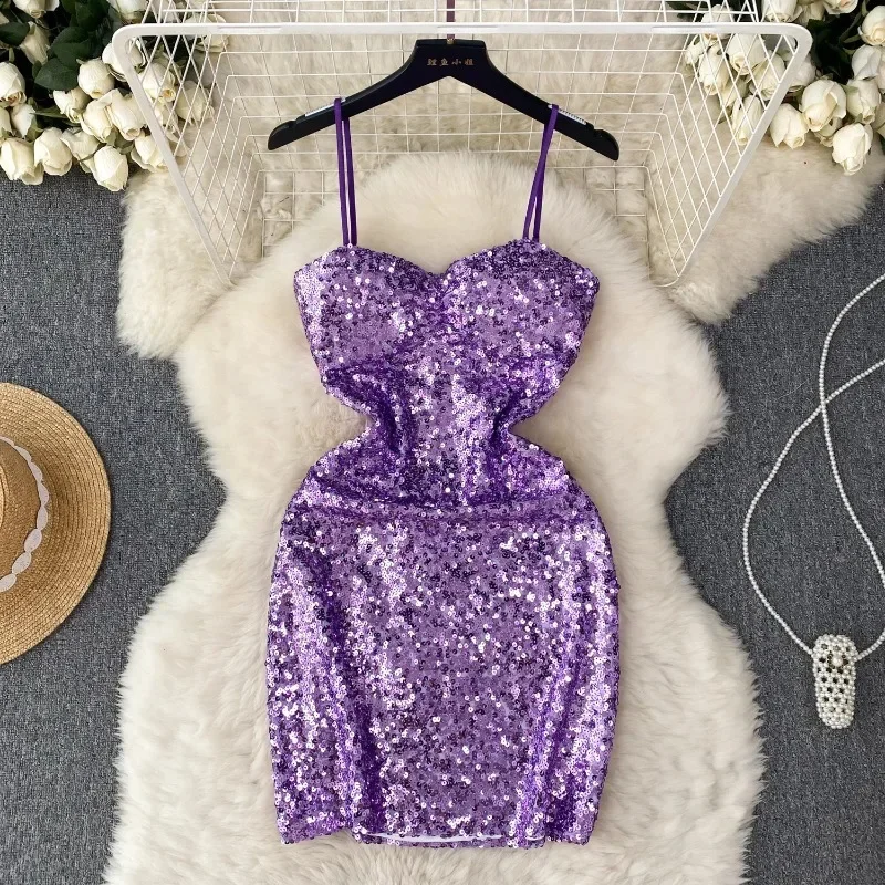 Sweet Memory Chic Glitter Sequin Slip Dress Sexy Off Shoulder Elegant Luxury Evening Party Summer Sundress Birthday Vestidos