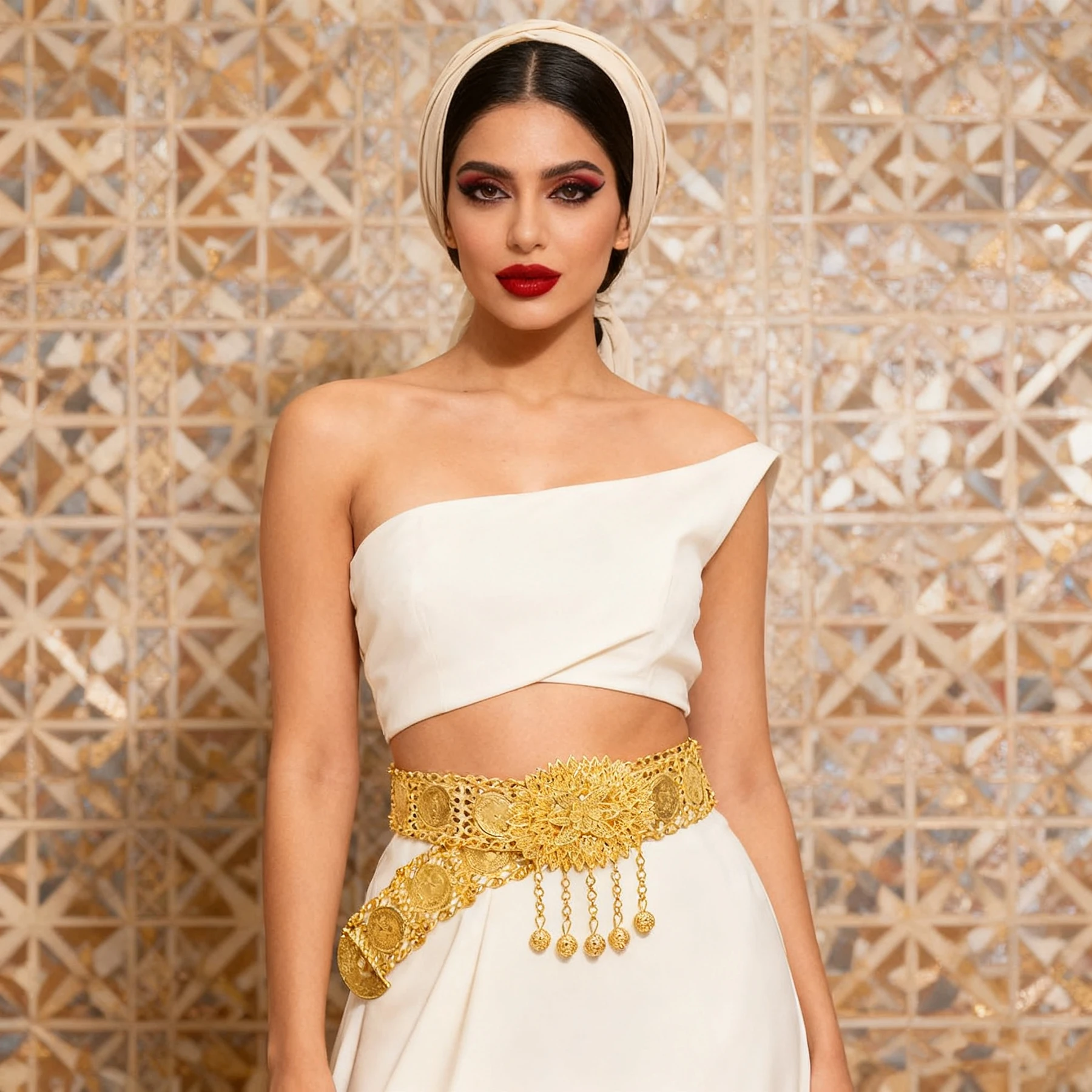 فاخر الذهب اللون طبقة واحدة عملة حزام الخصر البطن سلاسل أنيقة العربية الهند العرقية العروس حفل زفاف مجوهرات للجسم الإكسسوار #2