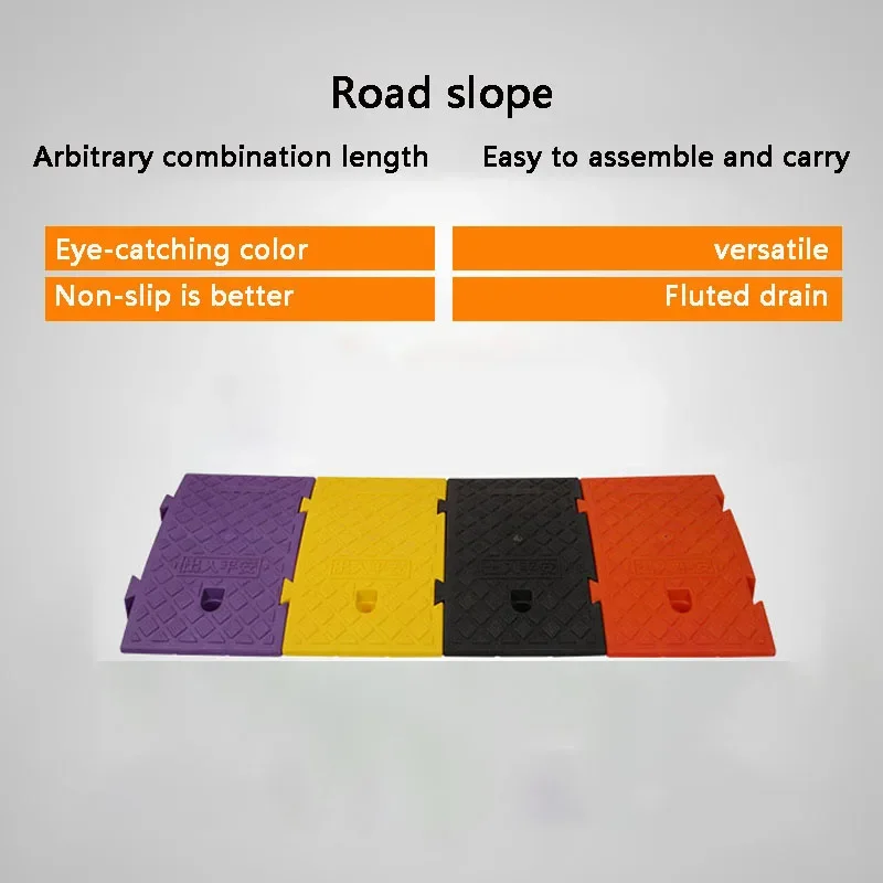 25*27*7cm Plastic PVC Road Slope Ramp Pad Portable Car Step Uphill Triangle Mat Curb Rubber