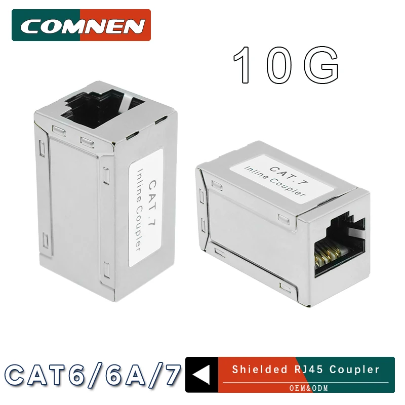 COMNEN RJ45 Female to Female  CAT6/6A Shielded Keystone Coupler Inline Ethernet Coupler Ethernet Extender Adapter Ethernet Cable