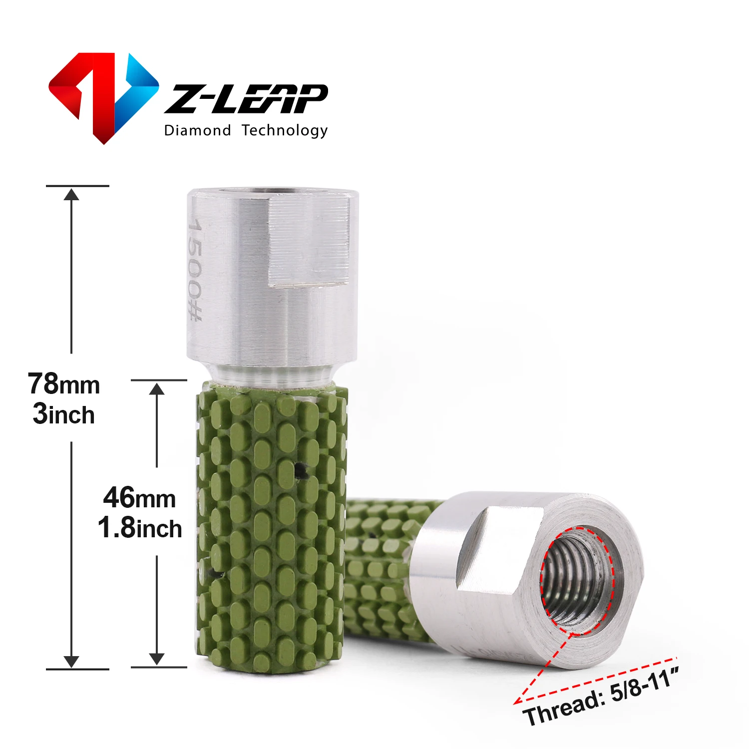 Imagem -04 - Z-leap Pcs Polegada de Diamante Cilindro de Roda 25 mm M14 ou 811 Rebolo para Polimento de Tambor Fio Buraco Pia de Mármore Pedra de Granito