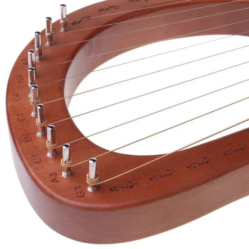 Solid Compact Harp 10 String Small Practice Harp Music Maker Toy Sound Entertainment Gifts for Kids Adults DropShipping