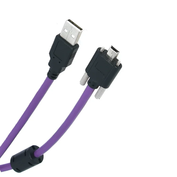 Industrial Camera Cable USB2.0 A Male Mini Mini USB Male With Lock High Soft Shielded Data Cable For IMAGINGSOURCE DMK Dahua