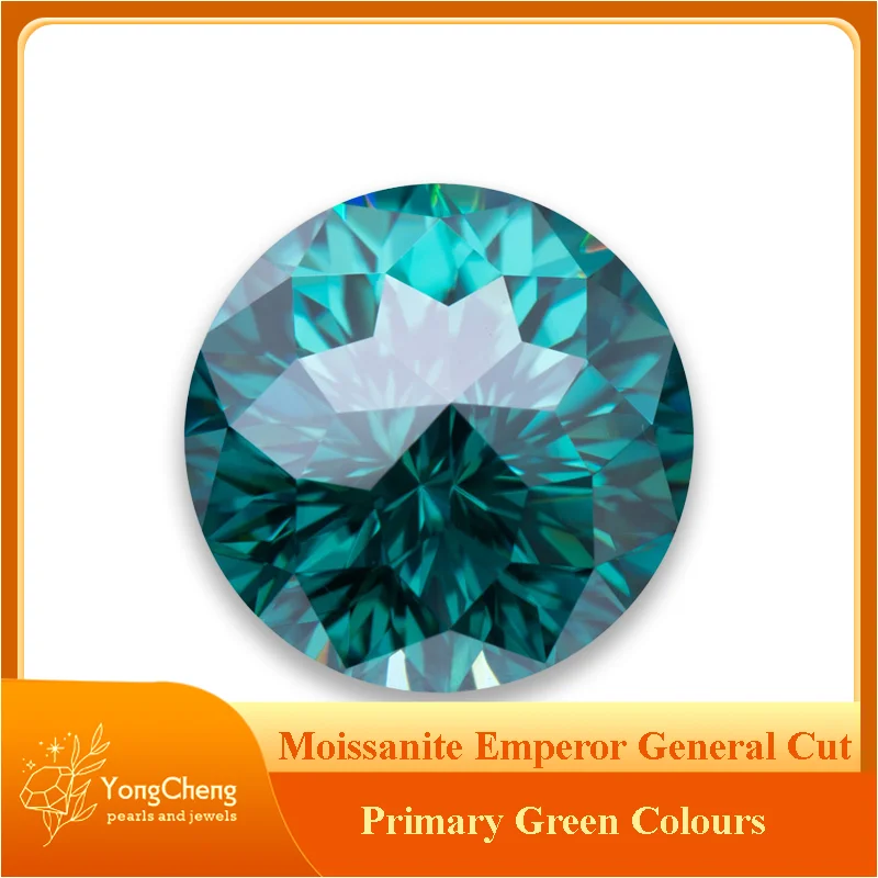 

Moissanite Stones Emerald Green Primary Colours Round Shape Emperor General Cut Jewelry Making Materials with GRA Certificate