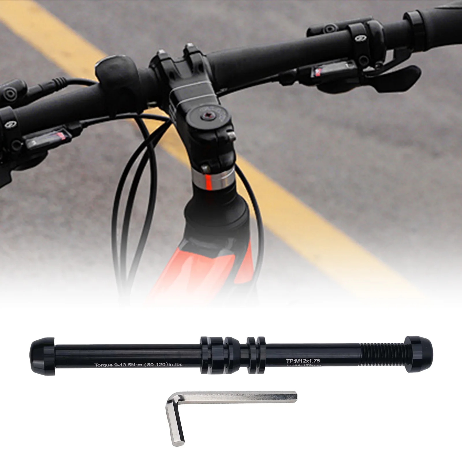 Bike Trainer Thru Axle MTB Road Bike Trainer Shaft Skewer 12x142/12x148 P1.5/P1.75/P1.0 Rear Hub Skewer Bicycle Accessories