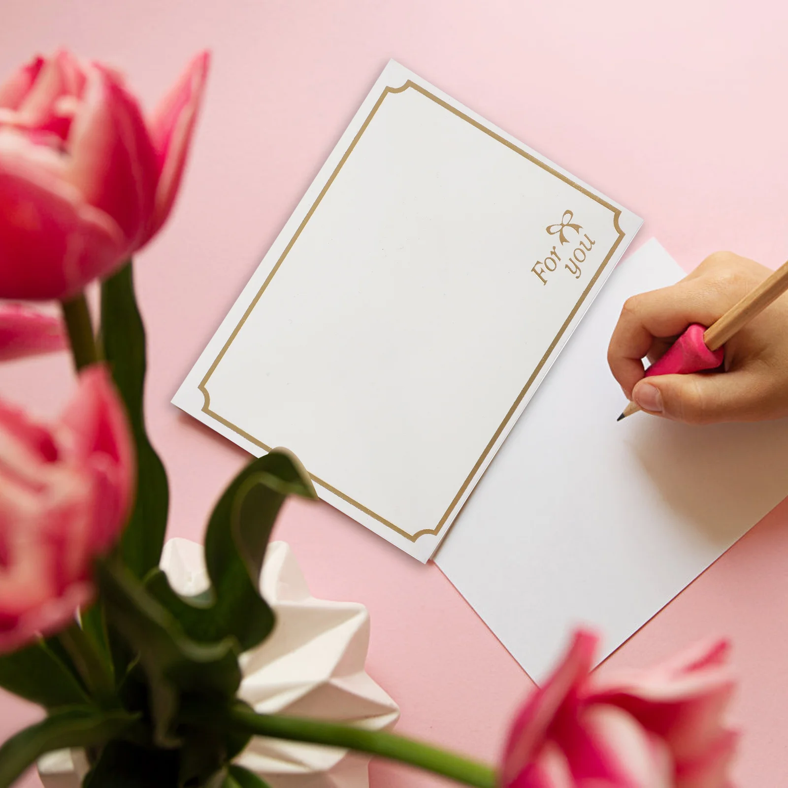 

24Pcs Gold Border Envelopes Elegant Decorative Wedding Invitations Multi-Function Card Sleeves Party Festival Supplies