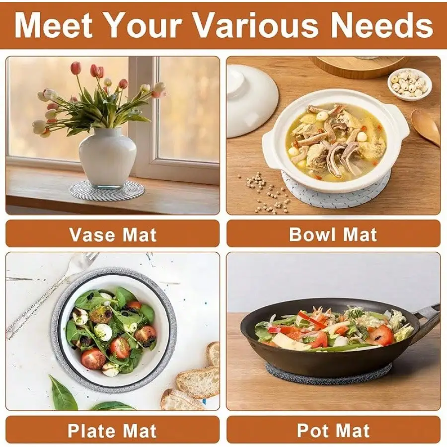 7 Inch Trivets For Hot Dishes, Pots And Pans, 5 Heat Resistant Pot Holders For Kitchen, Home Essentials, Hot Pads For