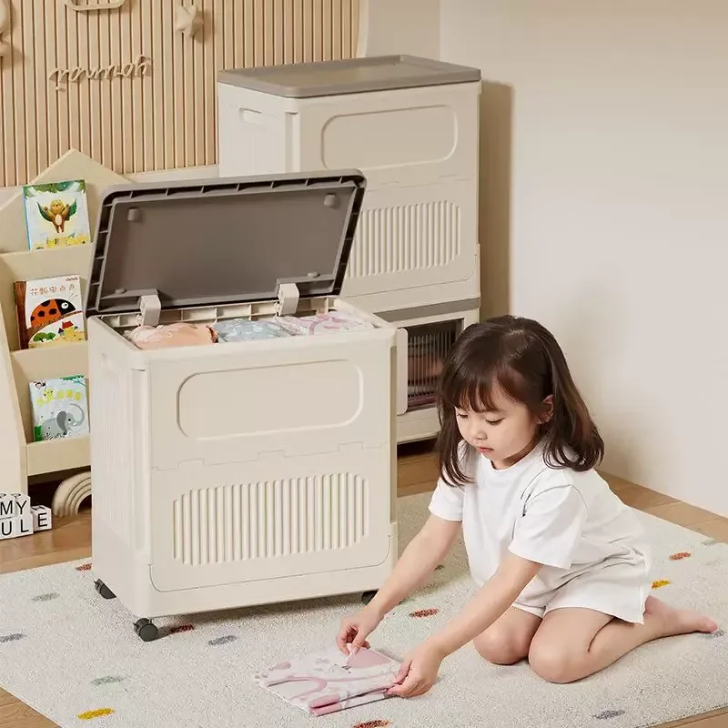 For Haixing Large Capacity Clothing Sorting Box Folding Toy Flip Storage Box Large Clothes Storage Container with Lid