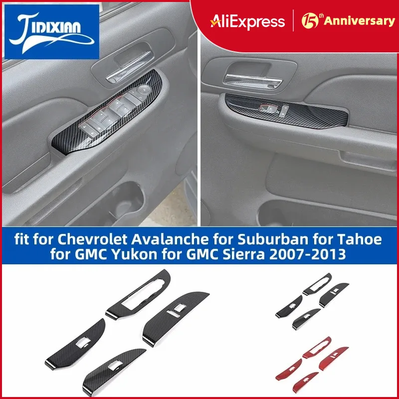 JIDIXIAN for Chevrolet Suburban for Tahoe for Avalanche for Yukon for Sierra 2007-2013 Car Window Lift Panel Decoration Cover