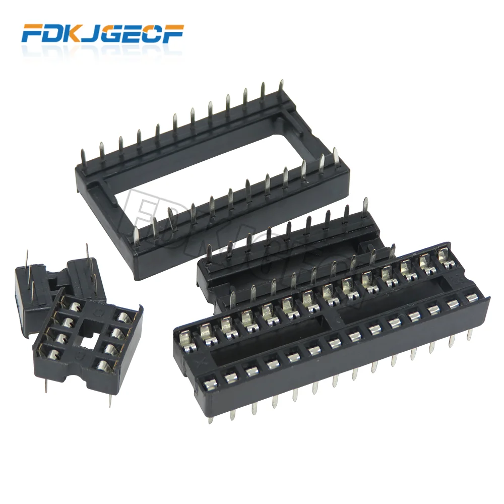 10PCS IC socket square hole Narrow Wide DIP6 DIP8 DIP14 DIP16 DIP18 DIP20 DIP24 DIP28  6PIN 8PIN 14PIN 16PIN 18PIN 20PIN 24PIN