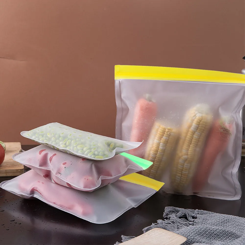 

OurWarm Silicone Food Storage Bag Reusable Stand Up Zip Shut Leakproof Containers Fresh Vacuum Bags for Food With Ziplock Bag