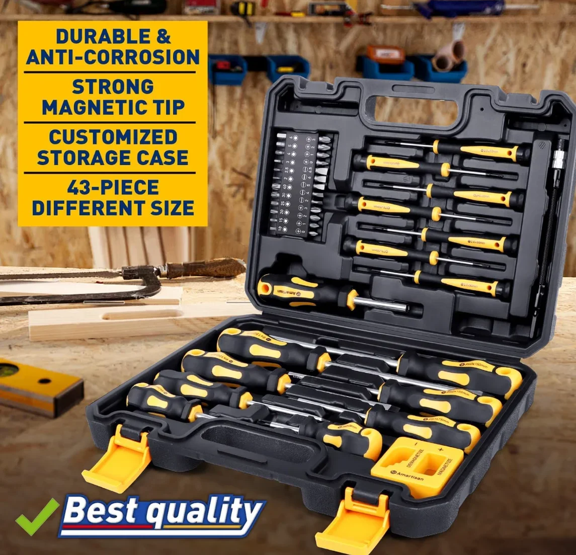 42 PCS Magnetics Screwdriver Tool Set with Case Hand Screwdriver Set