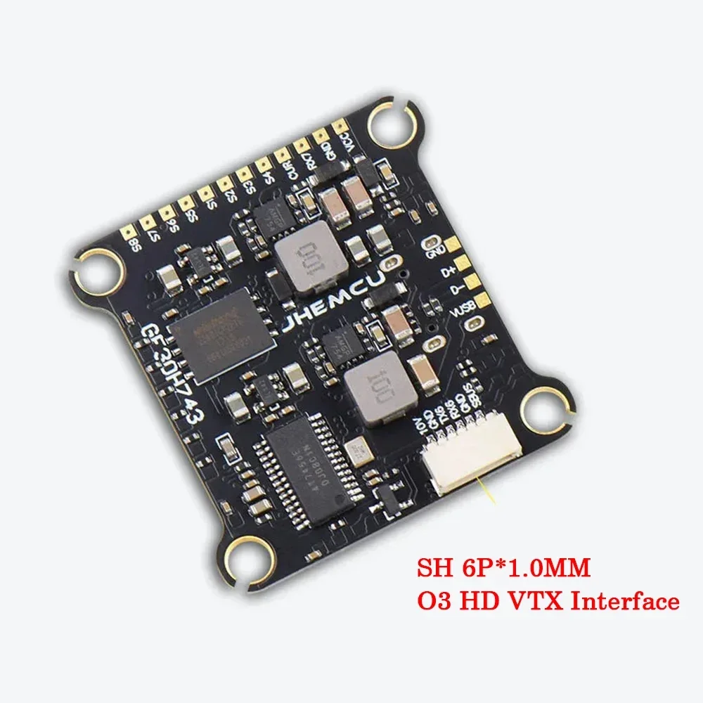 JHEMCU GF30H743 480MHZ Flight Controller ICM-42688P Dual Gyroscope Dual BEC Barometer OSD Black Box 128M 3-6S for RC FPV Drone