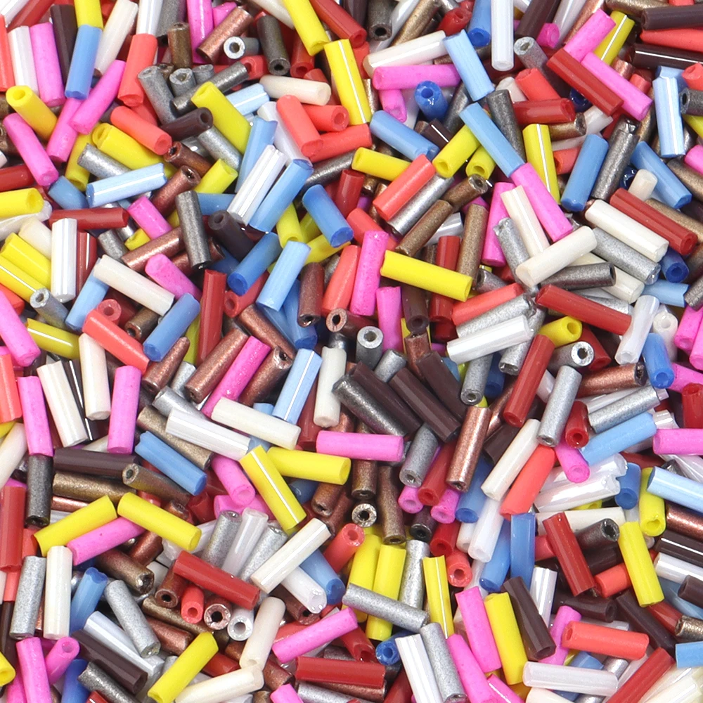 220/1100pcs Tube Shape Glass Seed Beads Colorful Glass Beads Loose Beads For Jewelry Making DIY Necklace Bracelets Accessories