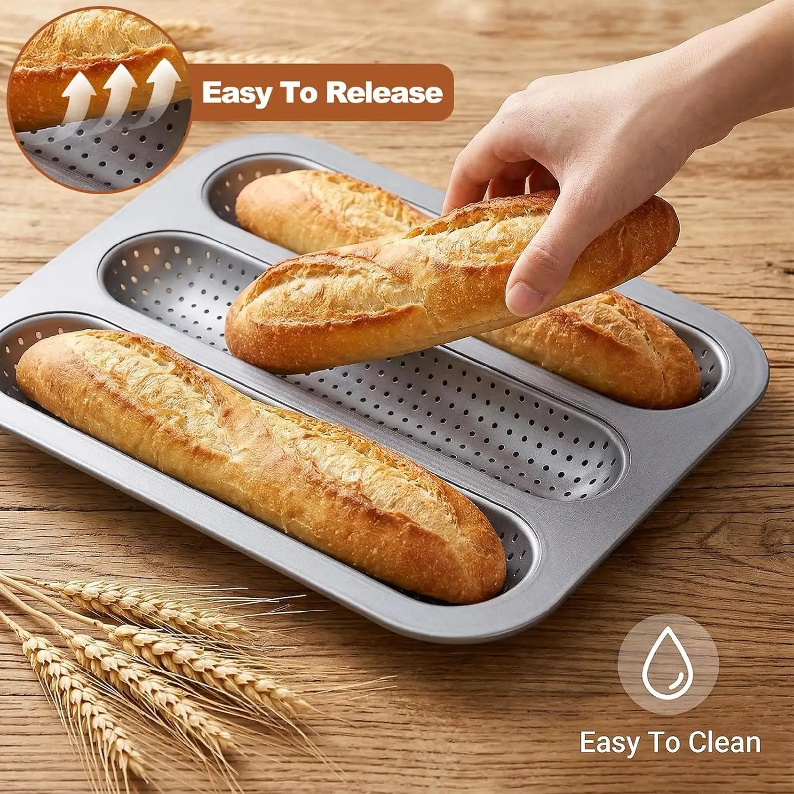 Bread Loaf Pan Baking Molds Bread Mould Grade Baguette Bake Tray Anti-scalding Non-stick Oven Tool Kitchen Baking Molds