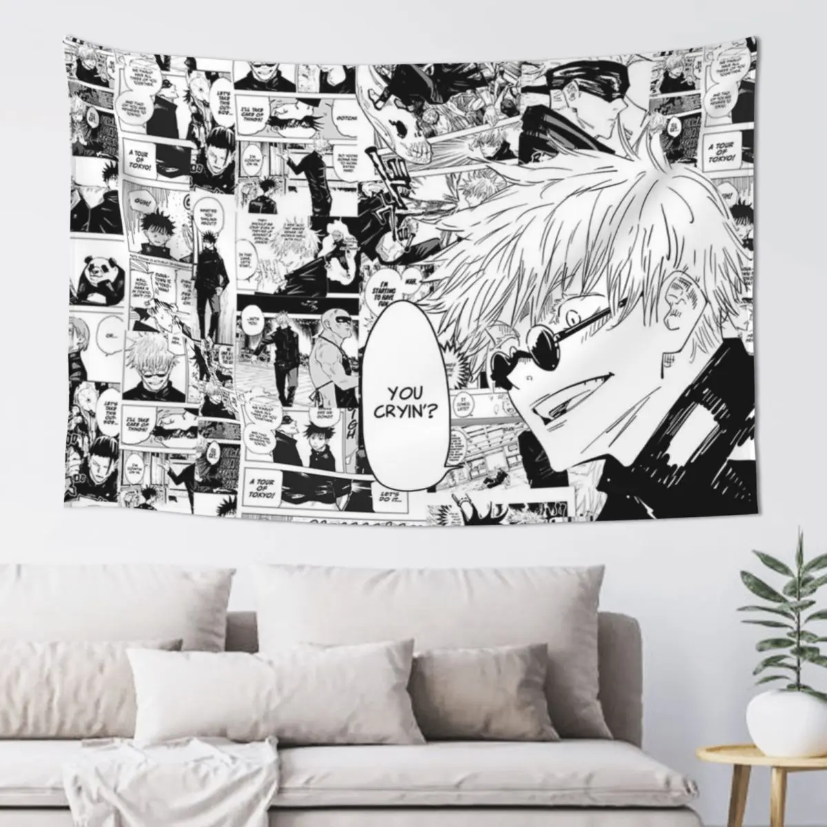 Satoru gojo Tapestry Decoration Bedroom Cute Decor Decorative Wall Hanging Wall Tapestry