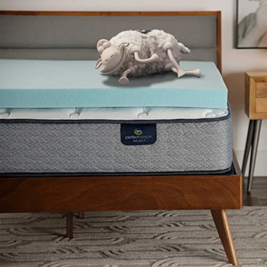 

ThermaGel Cool Gel Pressure-Relieving Memory Foam Mattress Topper for Queen Beds, Blue