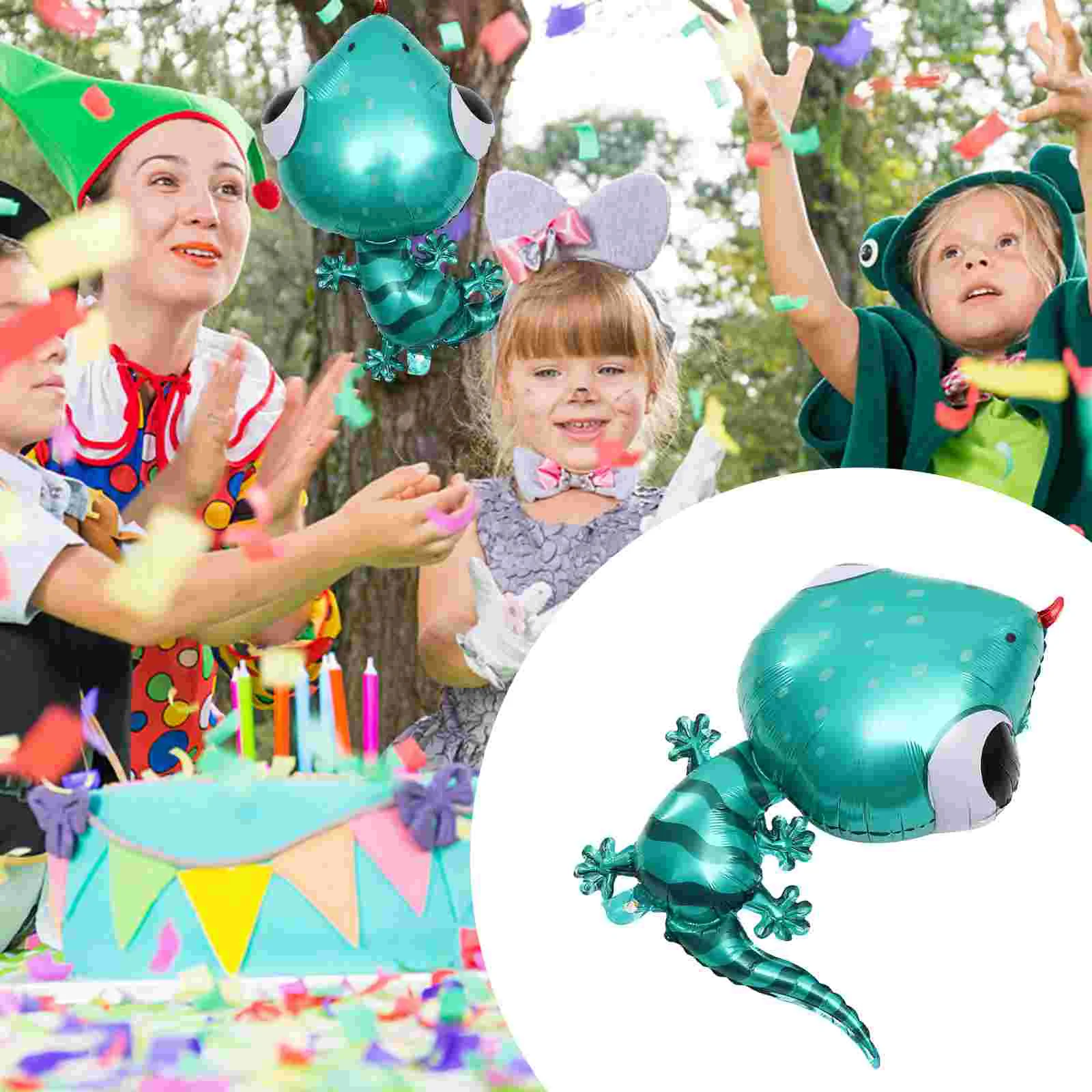 5pcs Aluminum Film Animal Balloons Party Decorations Creative Foil Balloons Lizard Shape Perfect for Kids' Parties