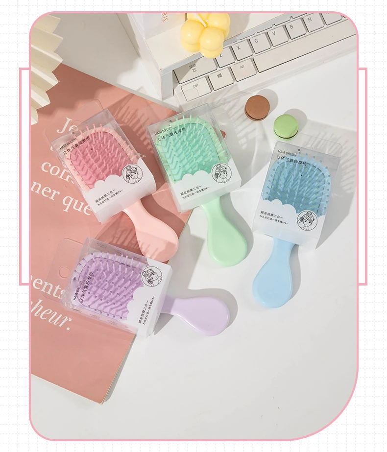 1pcs Mini Portable Massage Cute Cartoon Air Cushion Anti Screw Hair Brush Comb Hair Styling Tool Special for Real Hair Wigs
