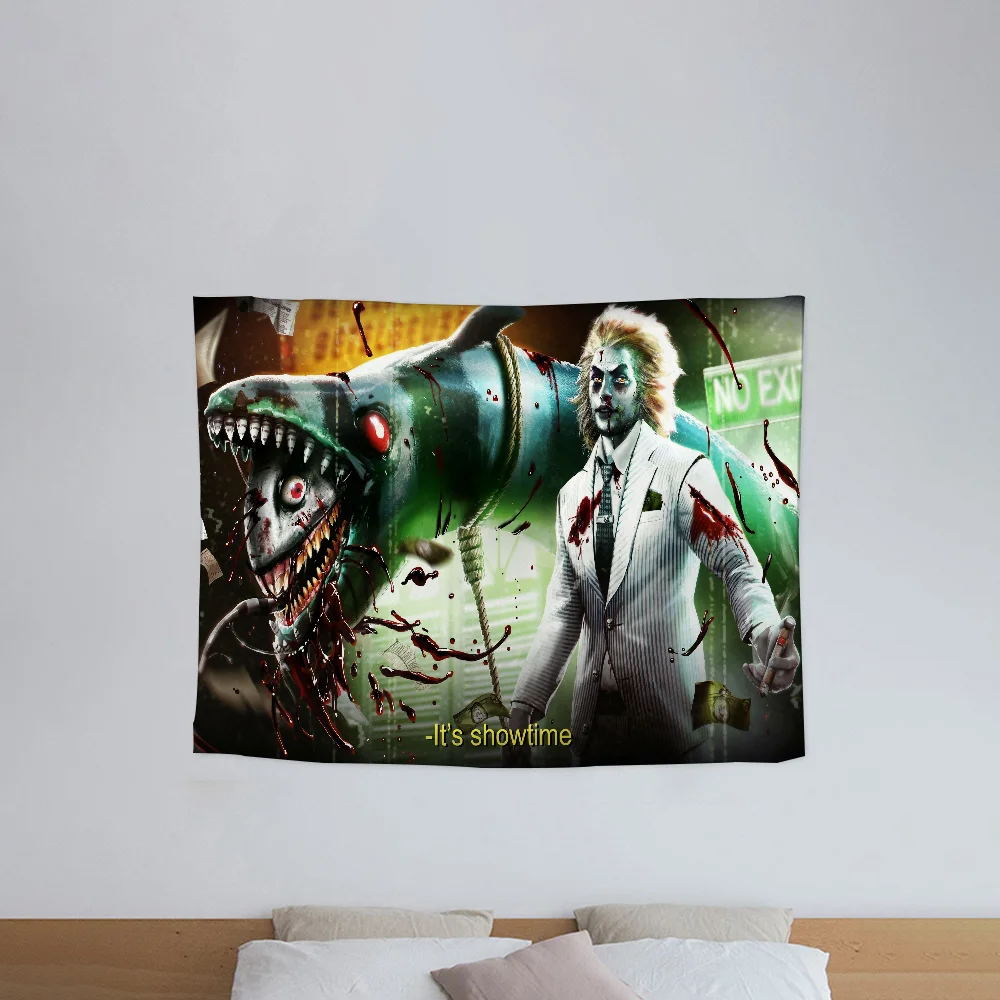 Horror Movie B-Beetle juice Tapestry Decoration party Background Hanging Cloth Bedroom Tapestry Room Decor Aesthetic