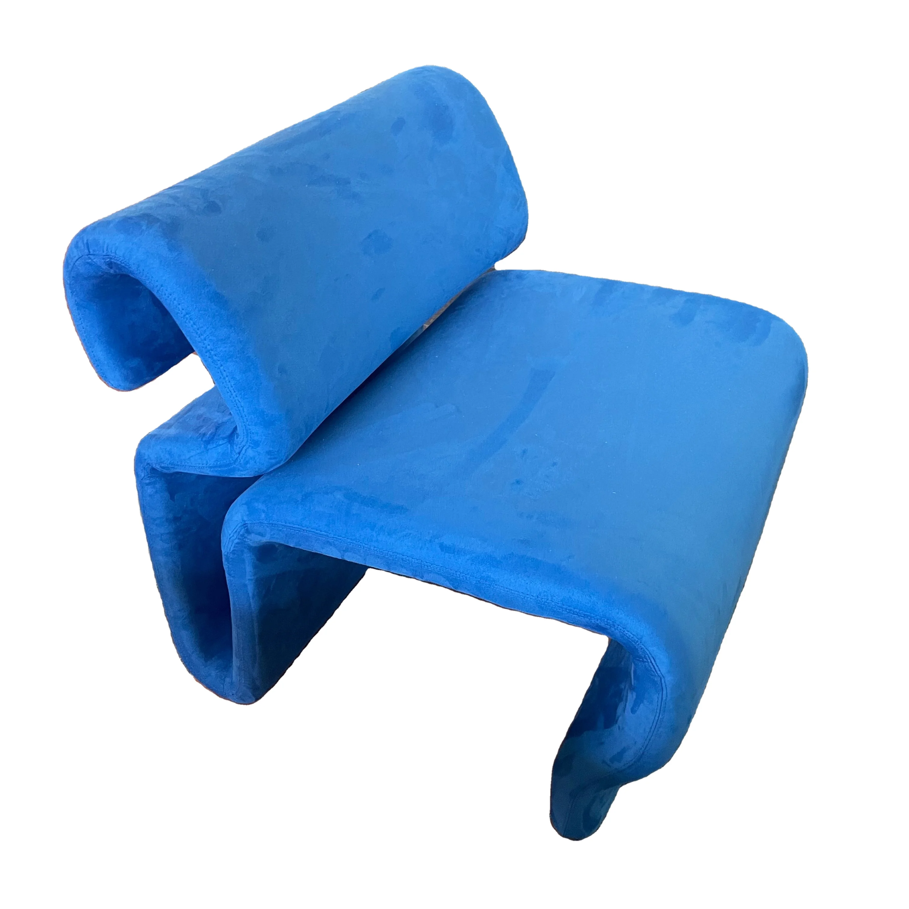 Furniture accessories Single sofa Curved S-shaped molded foam seat Polyurethane foam seat with metal frame Abstract shape chair