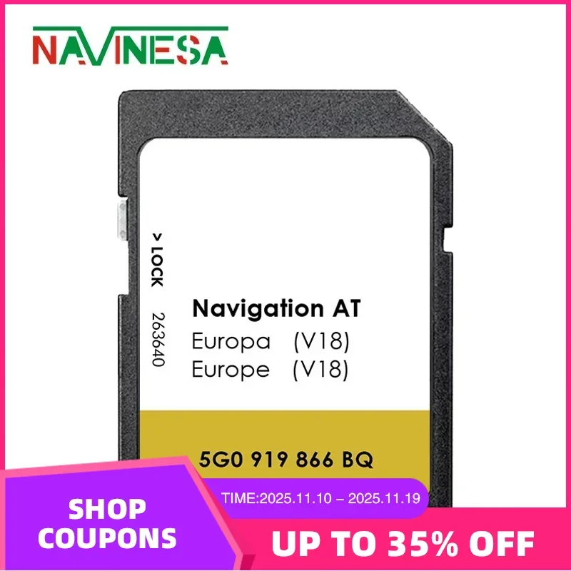 

for VW Golf 7 2012-2015 Full Capacity CID Changeable 16GB SD Card Navi Version Map MIB1 Sat Nav AT V18
