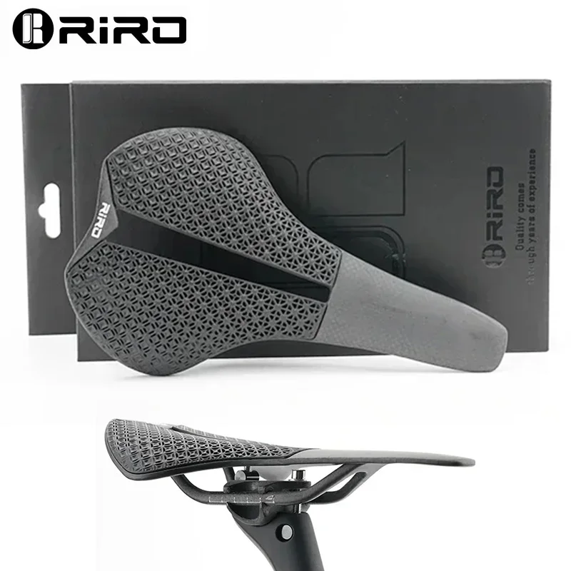 

RIRO 3D Printed Ultralight Bicycle Saddle Carbon Fiber Hollow Road Bike Seat Cushion Comfortable MTB Gravel Cycling Seat Parts