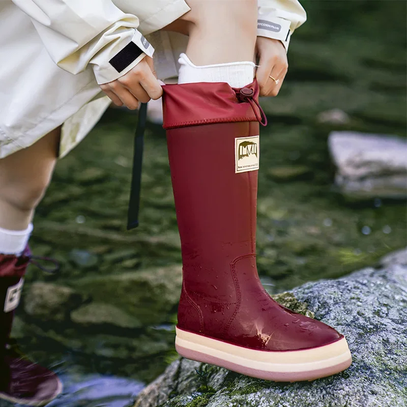 Botas de lluvia impermeables para hombre y mujer, zapatos antideslizantes de goma, a la moda, para trabajo y Pesca