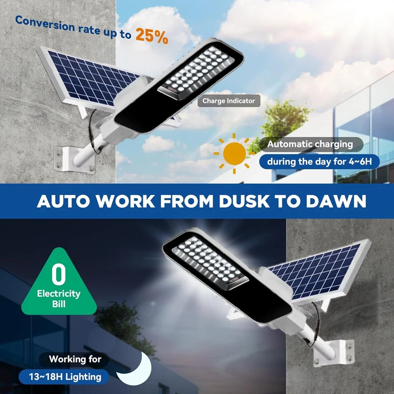 Nieuwste Op Zonne-Energie Gelaste Buiten Waterdichte Straatlantaarn Met Afstandsbediening Luz Solar Led Exterieur Lampara Luz Led Exterieur