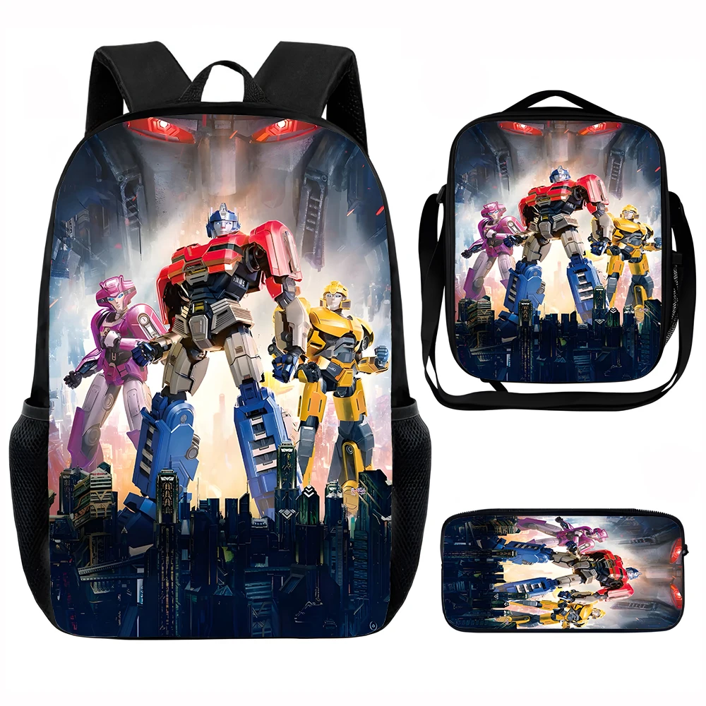 

Детский школьный рюкзак Movie T-Transformers с сумками для обеда, сумками-карандашами, школьными сумками для мальчиков и девочек, лучший подарок