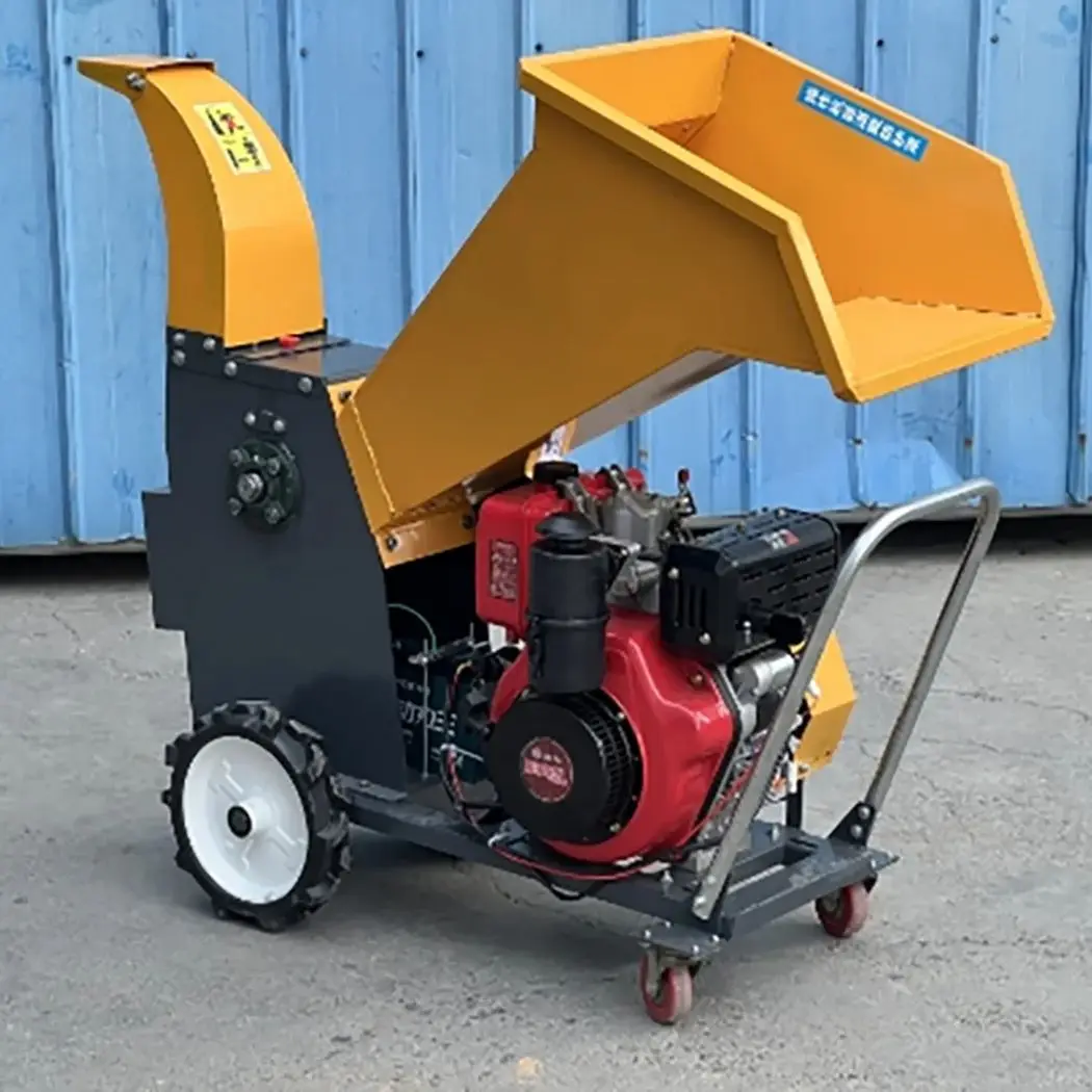 

16HP Diesel-Powered Wood Chipper Shredder 15cm Industrial Branch Crusher Machine for Lumber Processing