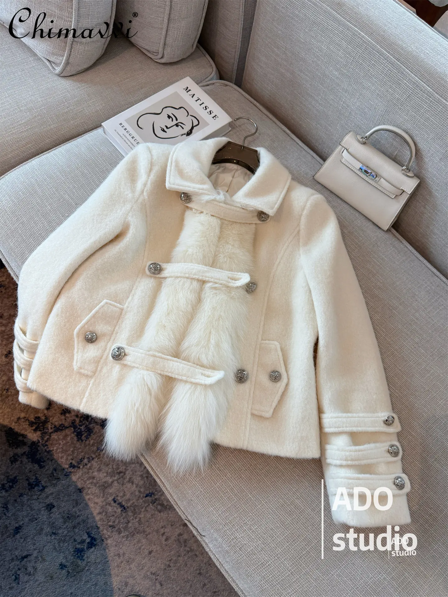 

Winter Clothes New Korean Fashion Down Wool Coat Loose Casual Wool Short Coat Elegant Warm Long Sleeve Jacket for Women