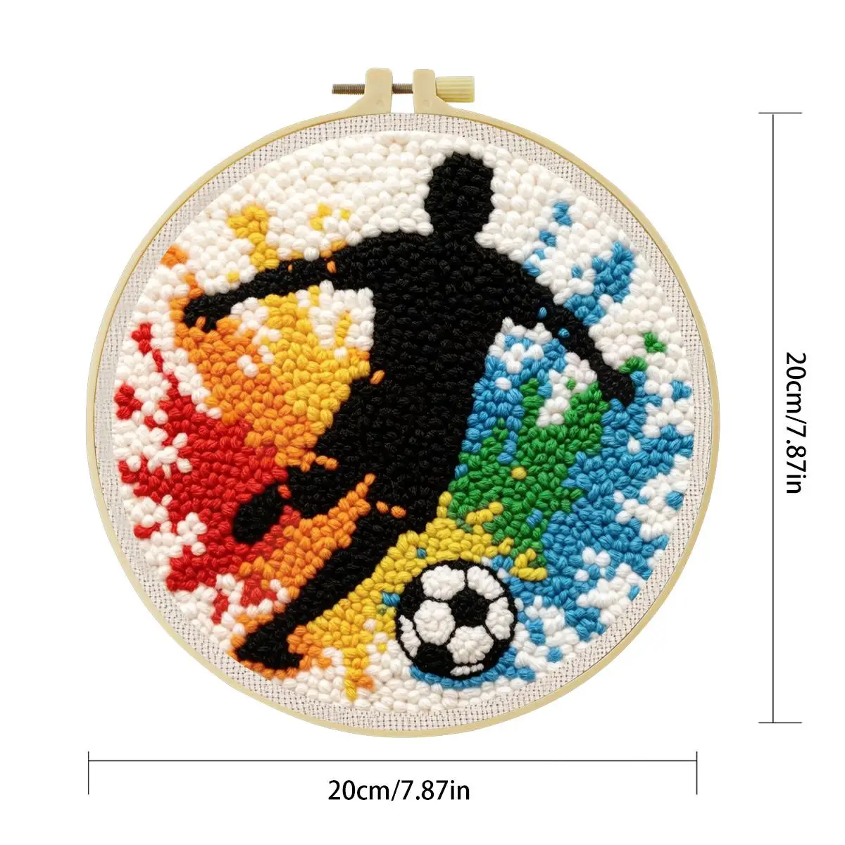20X20CM/7,87 Zoll Fußball-Stickset, Stickerei-Set, gestrickte Stickerei, DIY, handgemachtes Geschenk, Nadelkunst – Detail 2
