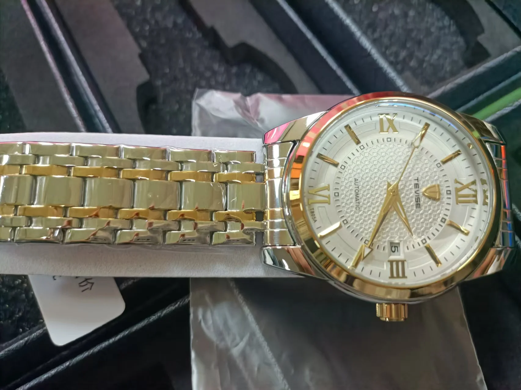 TEVISE montre mécanique automatique pour hommes bracelet en acier inoxydable Date montre lumineuse