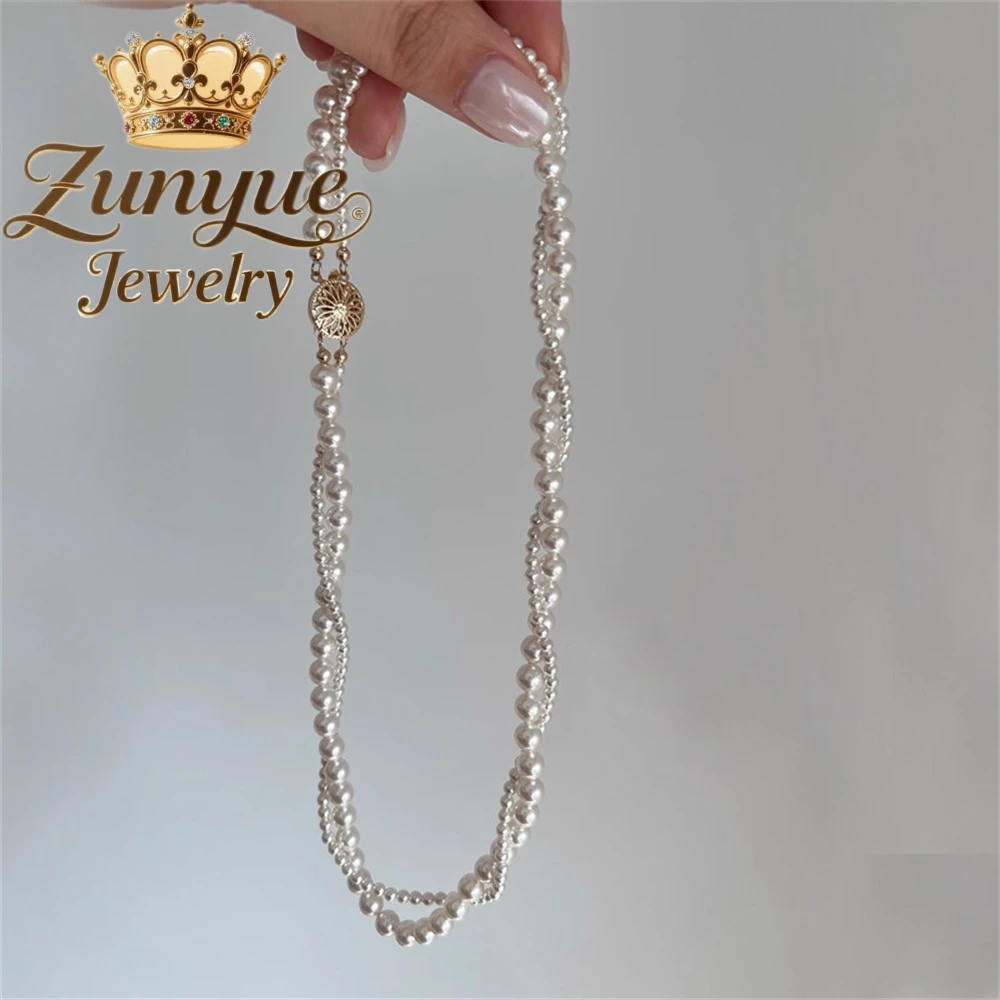 

Double-Layer Pearl Necklace Accessory For Women, A Light Luxury And Niche Beaded Collarbone Chain With A High-End Look Exquisite