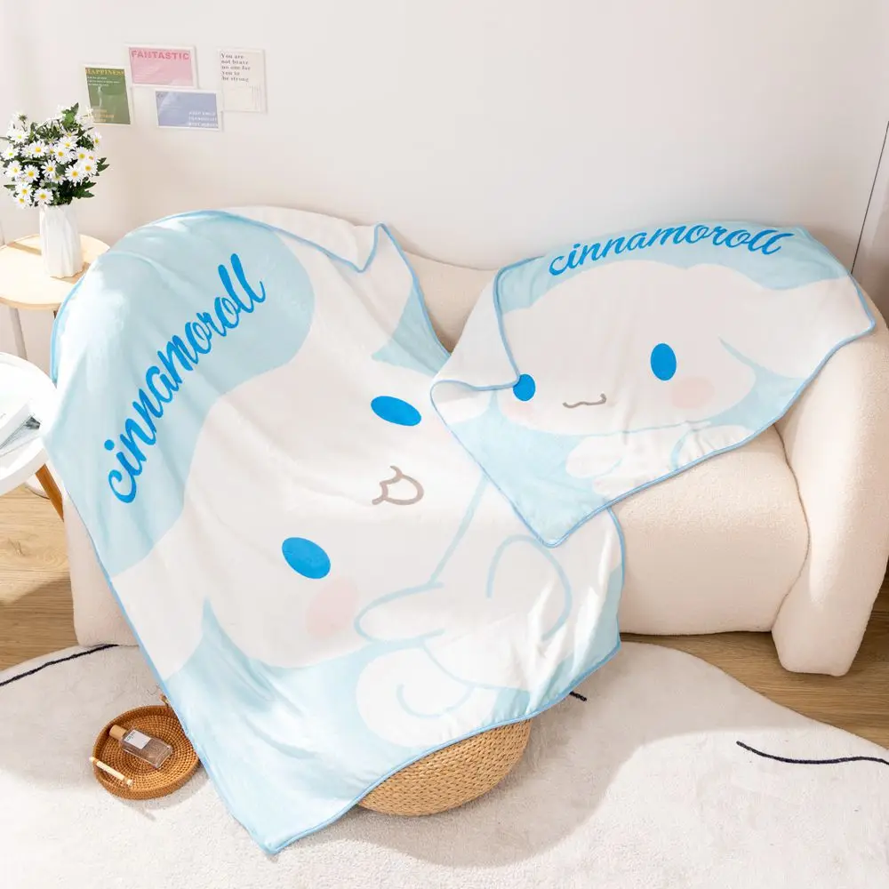 

1PC Hello Kitty Kuromi Printed Blanket Children Adult Blanket Soft and Warm Bedding for Bed Sofa Outdoor Travel Cover Blanket
