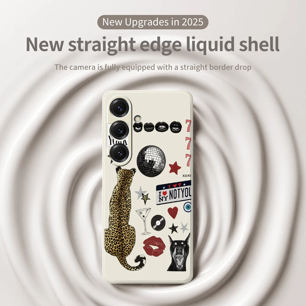 شخصية ليوبارد طباعة جراب هاتف لسامسونج غالاكسي S25 S24 S23 S20 الترا زائد S20FE S21FE S23FE S24 FE S10Plus غطاء ناعم