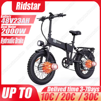 Ridstar Electric Bicycle 2000W Dual Brushless Motor 48V23AH Lithium Battery Folding E-bike 20*4.0-In Fat Tire City Electric Bike