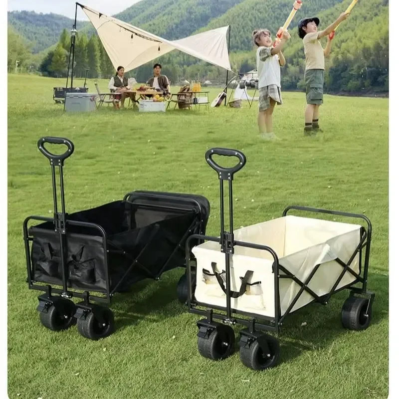 Premium Outdoor Camper Multi Function Trolley Foldable Wide Wheel System Beach Wagon