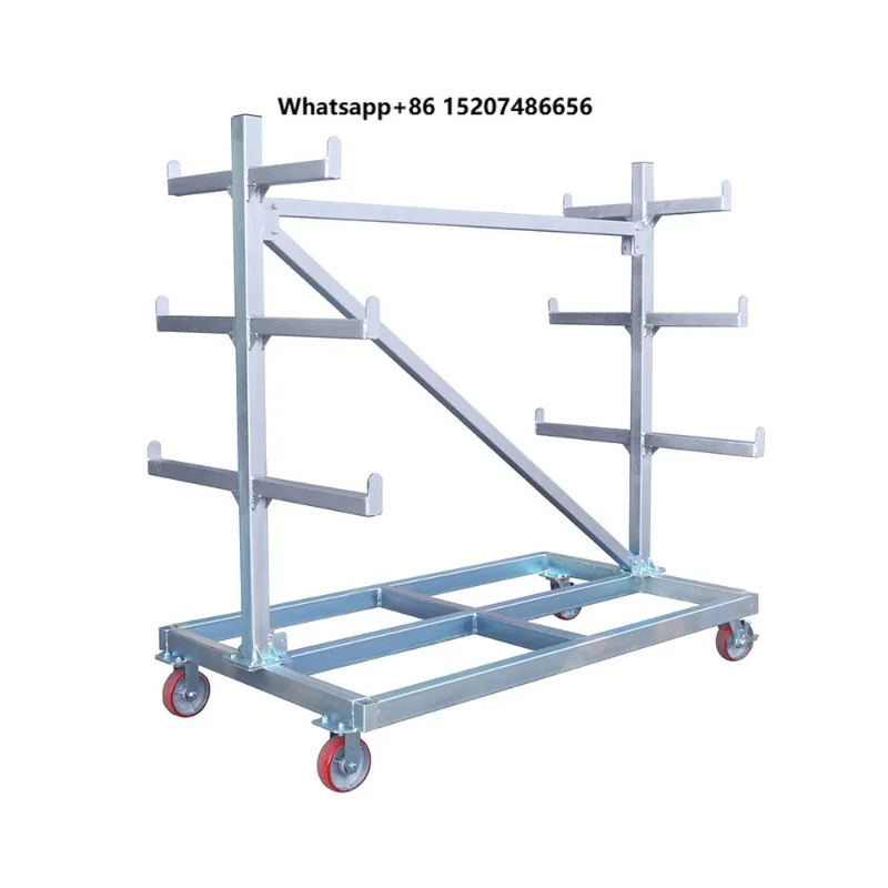 Heavy Duty CF-PT2000 Steel Pipe Trolley Cart with Zinc Galvanized Surface 2000kg Capacity for Safe Storage and Transport