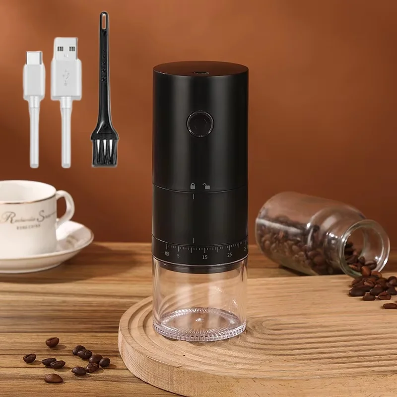 

2025 New Portable Electric Coffee Grinder 38 Gears Adjustment Ceramic Filter Long Battery Life One-Button Start Bean Grinder