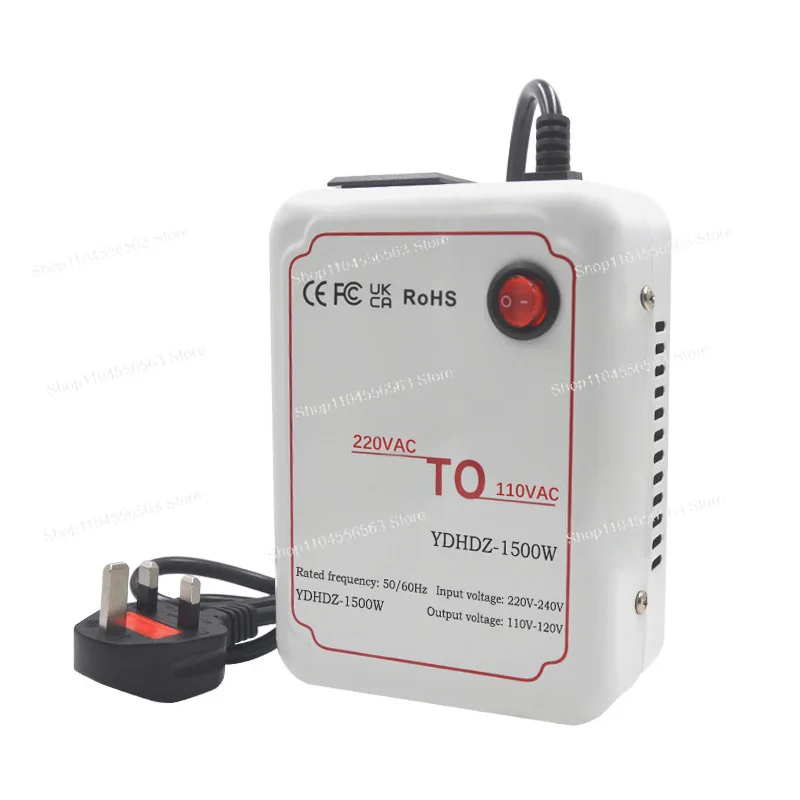 Transformadores conversores de tensão de 1500W Cobre puro 110V a 220V AC Power Step Up 220V a 110V Step Down Transform Adapter