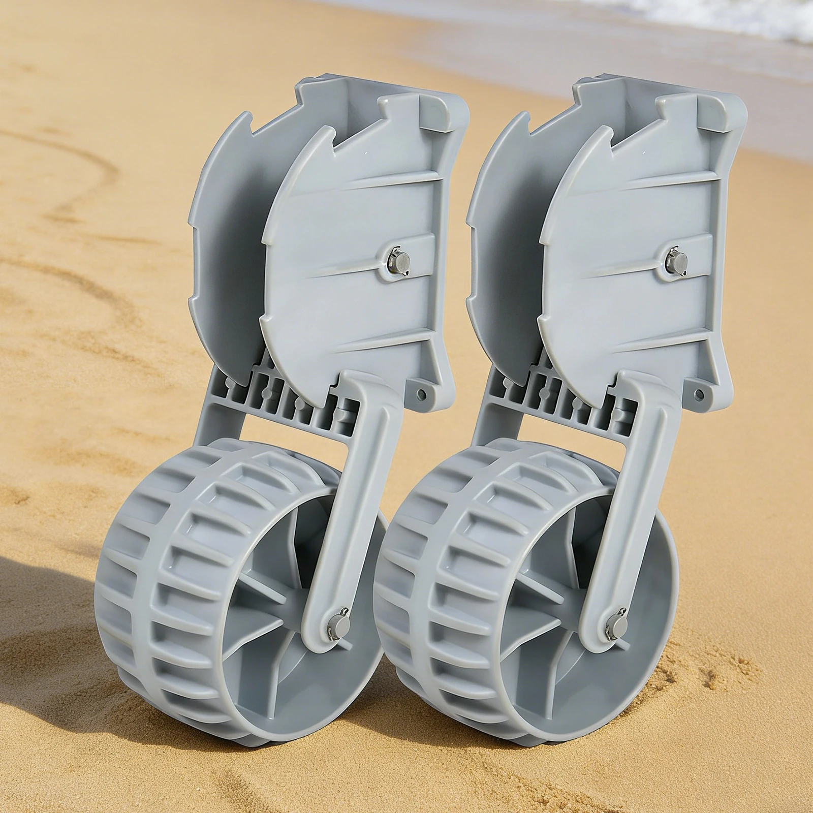

2-Pack Flip Up Retractable Dinghy Wheels Easy Mount Inflatable Boat Launching Wheels Boats Dolly for Raft Small Kayak