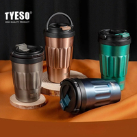 TYESO Vacuum Flasks Thermos Water Bottles 400ml/500ml Stainless Insulated Cup 304 Original Car Tumbler Cold and hot Coffee Mug
