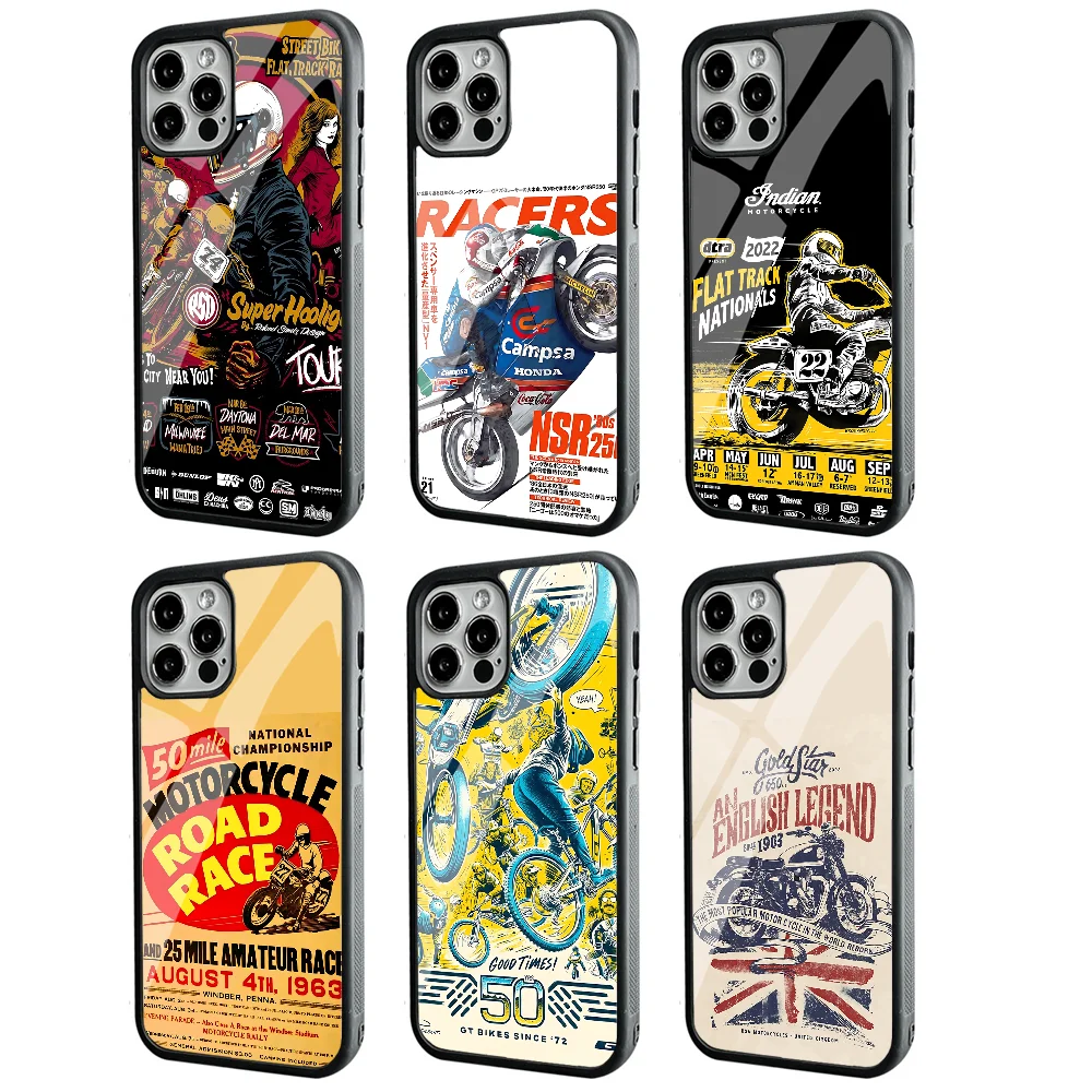 

Vintage 24 Horas Motorcycle Races World Championship Phone Case Strong Magnetic For IPhone 16 15 14 13 Pro Max 11 12 Mini Alex M