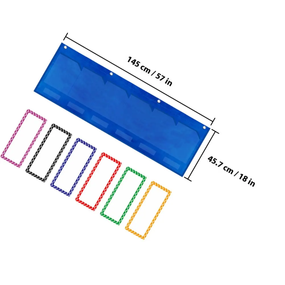 6 Pockets File Bag Wall Hanging Organizer Large Capacity Storage Container for Classroom Office Dormitory