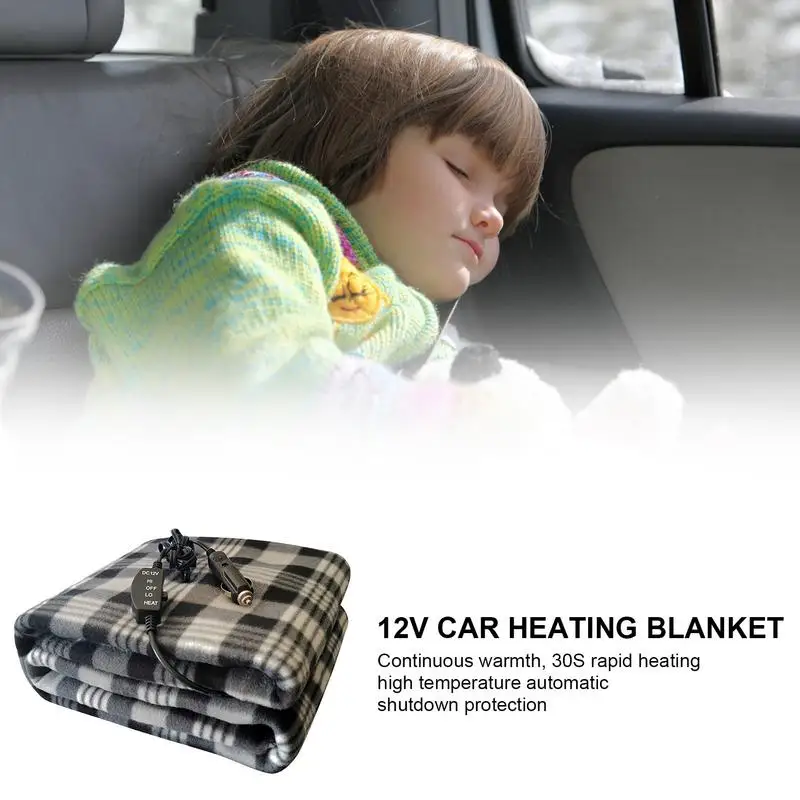 Автомобильное дорожное одеяло с подогревом, электрическое 12-вольтовое портативное автомобильное уличное одеяло с подогревом, машинная стирка, легкое одеяло для кемпинга